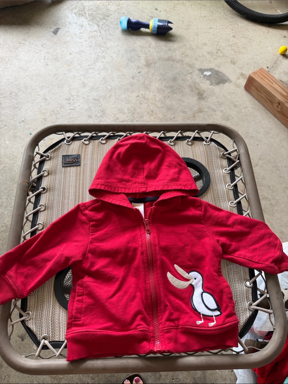 Gymboree Red Hooded Zip-Up Sweatshirt with Pelican Patch